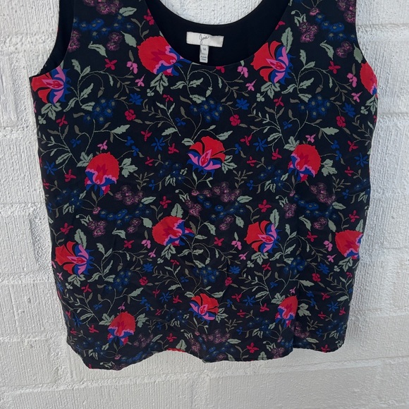 Joie Silk Floral Black Sleeveless Tank Top Blouse sz M - Picture 4 of 6